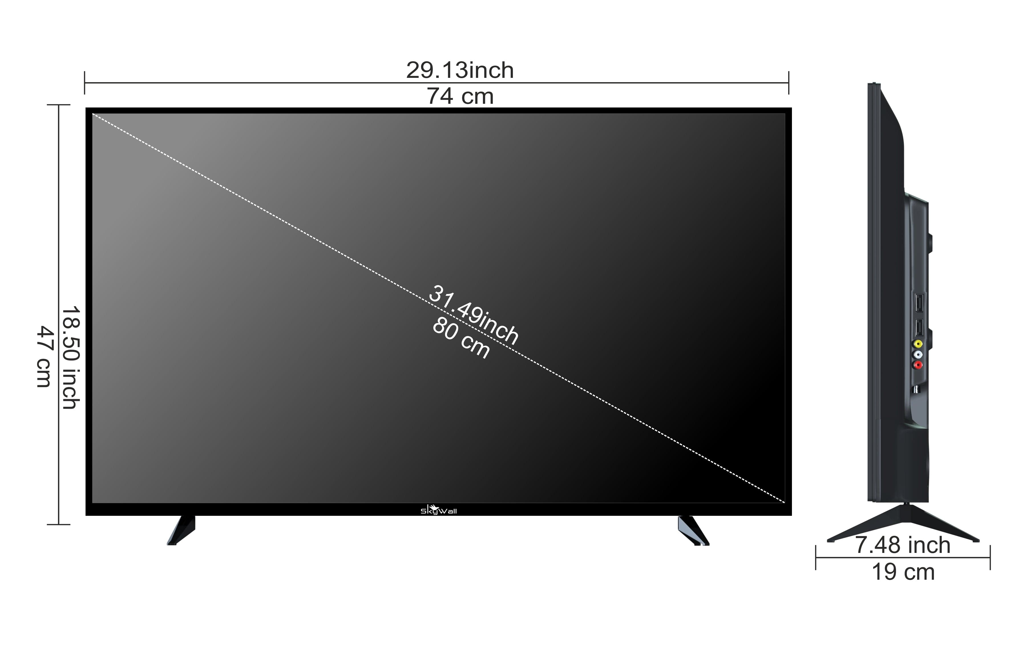SkyWall 80 cm (32 inches) Full HD Smart Android LED TV 32SWRR Pro  (Frameless Edition) (Dolby Audio)